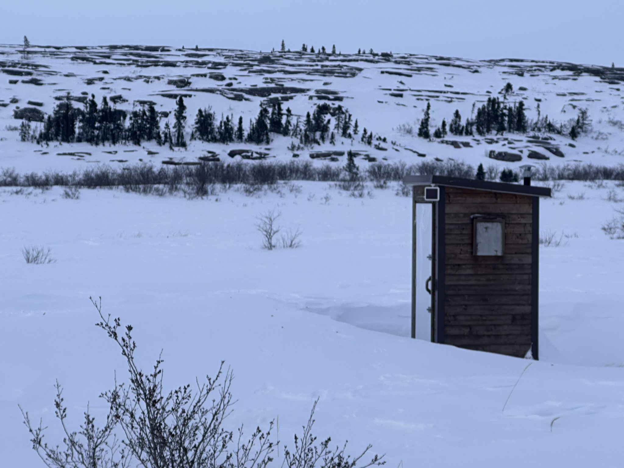 Tursujuq camp outside dry bathroom