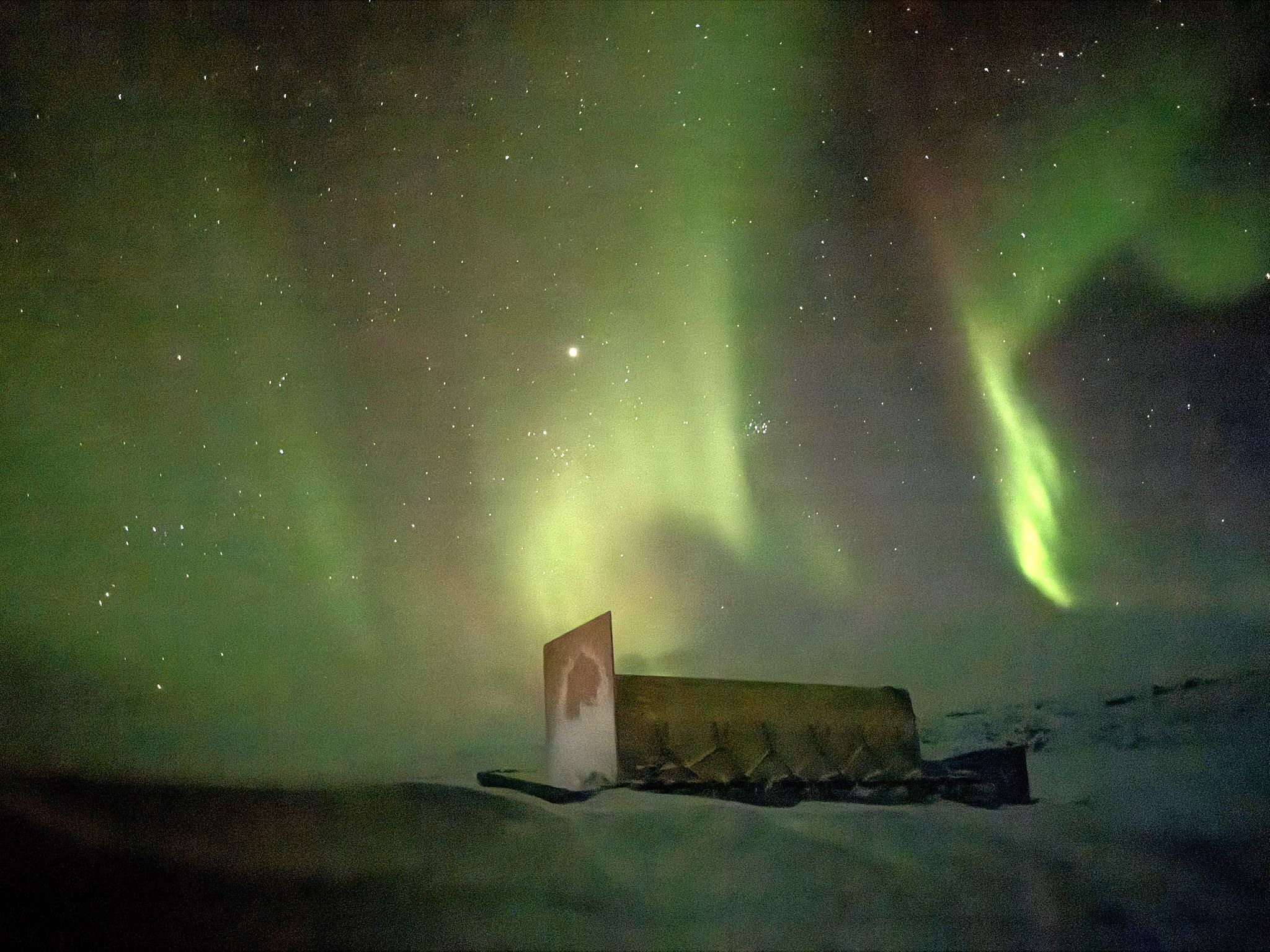 Aurores boréales et Qamutik